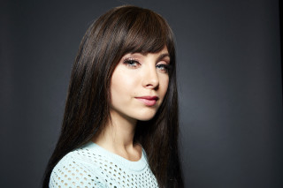 Woman long hair blue shirt 6 - straight free wallpaper