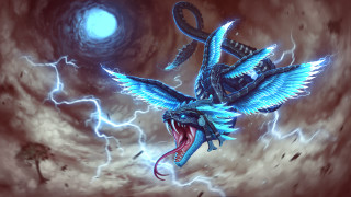 Blue bird lightning dragon cobra - a long beak free wallpaper