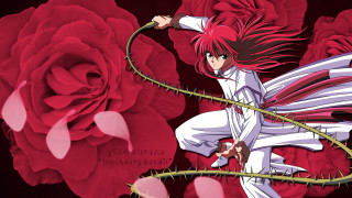 Girl red hair stick rose - red hair holding free wallpaper