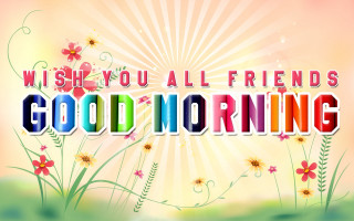 Good morning colorful flowers sunburst - free holidays wallpaper for desktop