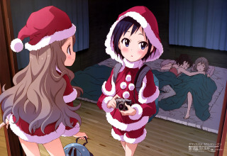 Girl santa outfit camera room - free christmas wallpaper for desktop