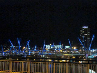 City skyline bridge lights nighttime - elizabeth charleston free wallpaper