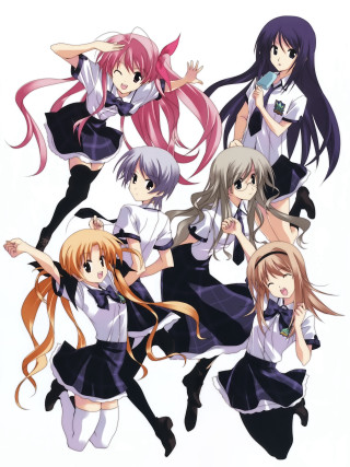 Girls school uniforms posing picture - long hair free wallpaper for mobile