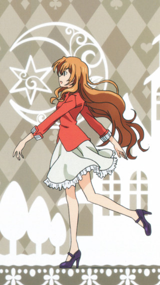 Cartoon girl red jacket star - a cartoon girl free wallpaper for mobile