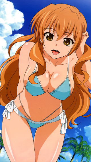Woman bikini sky hands hips - sōsaku hanga free wallpaper for mobile