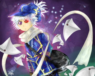 Whitehair blueoutfit hat bag feathers - a bag free wallpaper