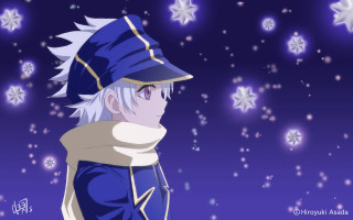 Anime blue hat starry sky - a purple sky free wallpaper