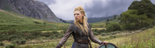 Woman sword shield field mountains - claire falkenstein free wallpaper