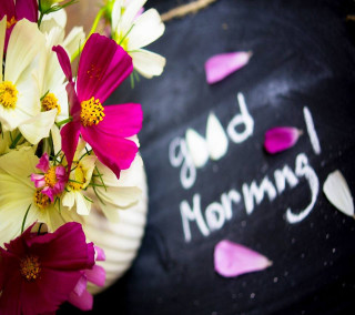 Vase flowers table chalkboard good - folk art free wallpaper for tablet