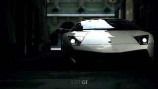 White sports car dark alley 3 - photorealistic lighting free wallpaper