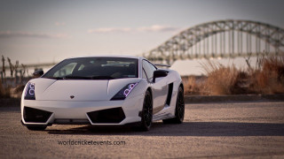 White sports car parked bridge 4 - luxury free wallpaper