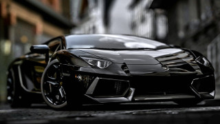 Black sports car street building - the side of a street next free wallpaper