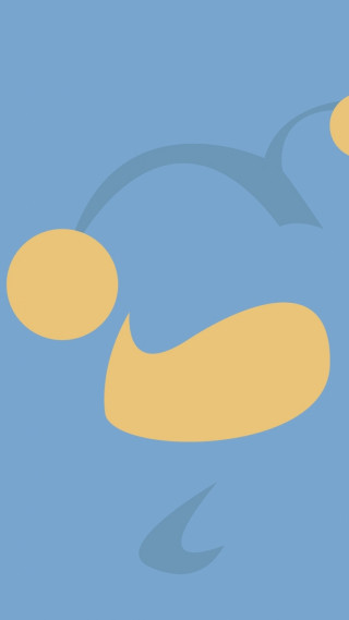 Blue yellow background circles yellow - free minimalism wallpaper for mobile