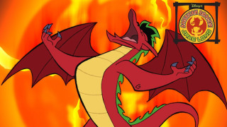 Cartoon dragon yellow red tail - a black tail free wallpaper