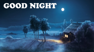 House woods night good night - the word good night free wallpaper