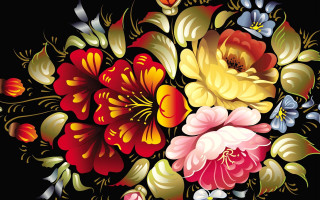 Bouquet flowers black background red 2 - tristan eaton free wallpaper