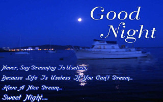 Boat good night message full - folk art free wallpaper