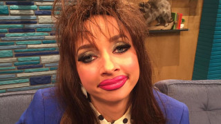 Woman pink lipstick blue jacket - a blue jacket free wallpaper