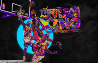 Basketball player jumping dunking ball 7 - graphic free wallpaper
