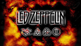 Black red poster ledzern flames - black letter free wallpaper
