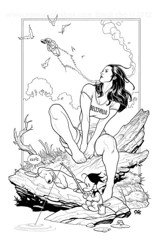 Girl sitting log bird flying - colin middleton free wallpaper