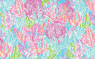Colorful pattern corals seaweed blue - elizabeth murray free wallpaper