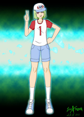 Cartoon girl hat baseball cap - fullbody free wallpaper