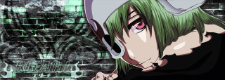 Green hair anime man brick - hat free wallpaper