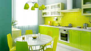 Kitchen table chairs stove oven 2 - blind free wallpaper for desktop