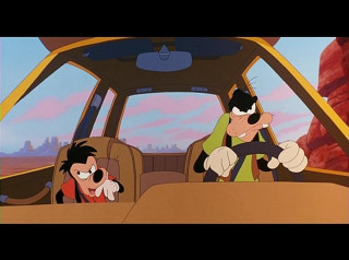 Cartoon man driving car passenger - movie scene free wallpaper