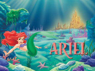 Cartoon mermaid ariel castle background - a starfish free wallpaper for desktop