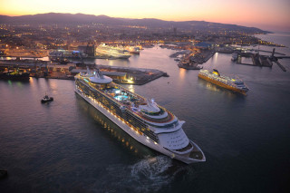 Cruise ship dusk city dock - arthur b. carles free wallpaper