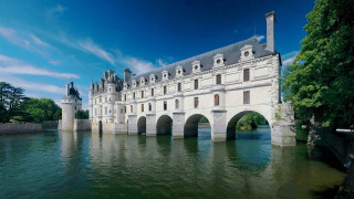 Castle bridge water blue sky - medieval free wallpaper