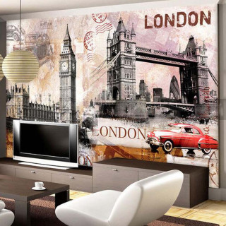 Living room london mural red - a red car free wallpaper for tablet