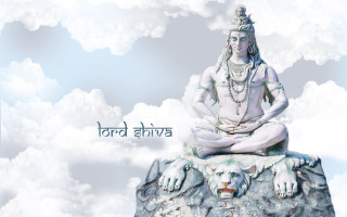 Shiva statue rock clouds message - a statue free wallpaper
