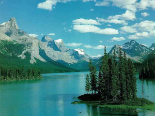 Lake mountains trees blue sky 22 - bob ross free wallpaper for desktop