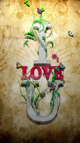 Love sign flowers butterflies grungy - flower and butterflies free wallpaper