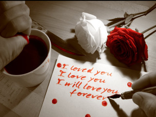 Person writing rose coffee love - a piece of paper free wallpaper for desktop