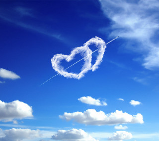 Heart shaped cloud beach boat - free airplane wallpaper for tablet