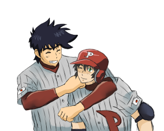 Baseball player hugging another player - a baseball player free wallpaper