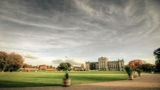 Large building lawn trees background - heidelberg school free wallpaper
