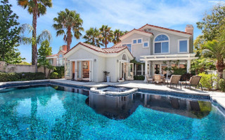 Pool house palm trees arts - luxury free wallpaper