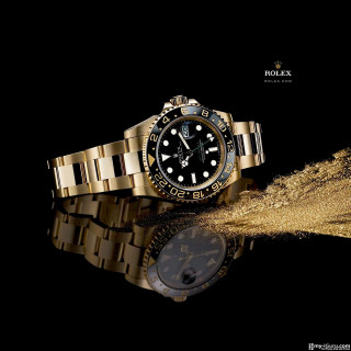 Rolex black dial gold bracelets - a photorealistic painting free wallpaper for tablet