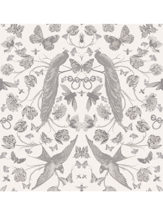 Birds flowers grey white wallpaper - a screenprint free wallpaper for mobile