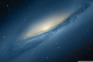 Bright blue galaxy yellow light - eden box free wallpaper