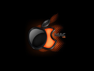 Apple logo black background orange - an apple logo free wallpaper