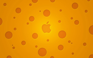 Yellow background bubbles apple logo - darrell riche free wallpaper for desktop