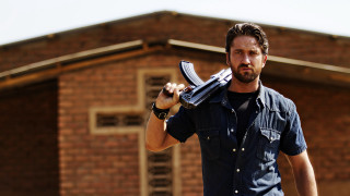 Man holding scissors brick building - right free wallpaper