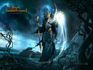 Man costume staff dark forest - dark fantasy art free wallpaper