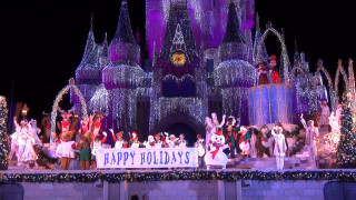 Castle night holiday lights group - free holidays wallpaper for desktop